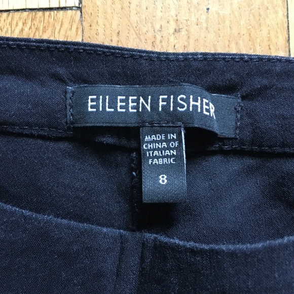Eileen Fisher black linen blend wide leg pants (8) - Picture 2 of 7